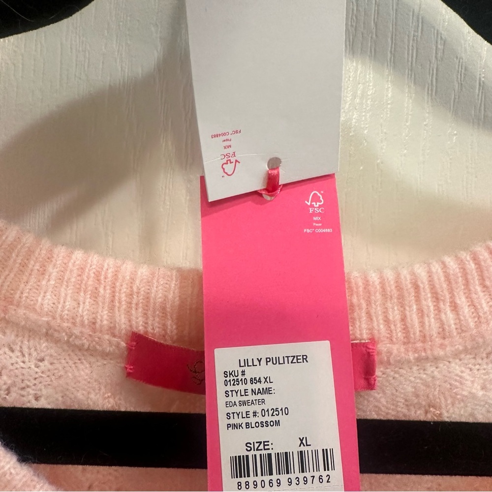 Lilly Pulitzer Pink Pearl Sweater Size XL EUC - Picture 7 of 8